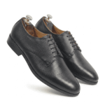 Calzoro Black Leather Derby Formal Shoes