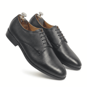 Calzoro Black Leather Derby Formal Shoes