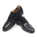 Black Leather & Suede Oxford Shoes