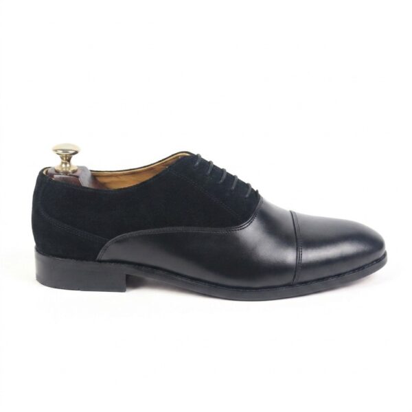 Black Leather & Suede Oxford Shoes