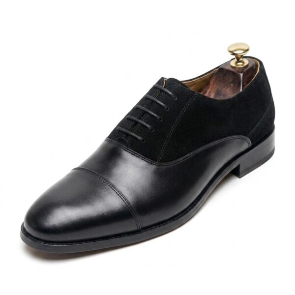 Black Leather & Suede Oxford Shoes