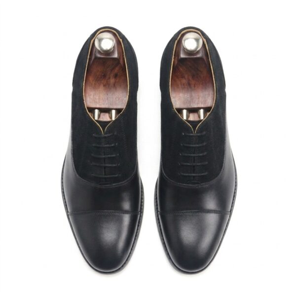 Black Leather & Suede Oxford Shoes