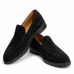 Black Suede Slip-On Loafers