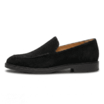 Black Suede Slip-On Loafers