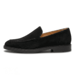 Black Suede Slip-On Loafers