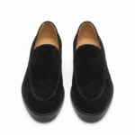 Black Suede Slip-On Loafers