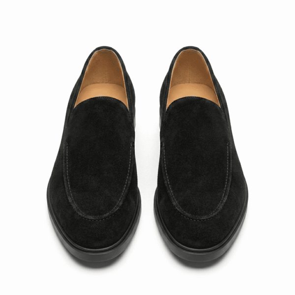 Black Suede Slip-On Loafers