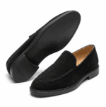 Black Suede Slip-On Loafers