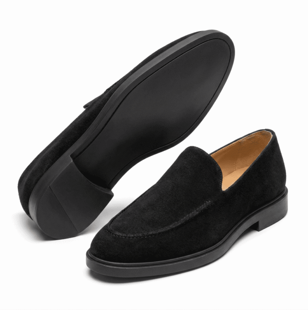 Black Suede Slip-On Loafers