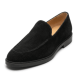 Black Suede Slip-On Loafers