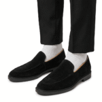 Black Suede Slip-On Loafers