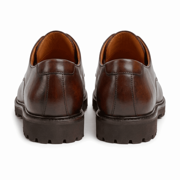 Brown Leather Derby Lug Sole Shoes