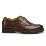 Brown Leather Derby Lug Sole Shoes