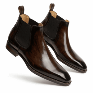 Brown Square Toe Chelsea Boots