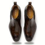 Brown Square Toe Chelsea Boots