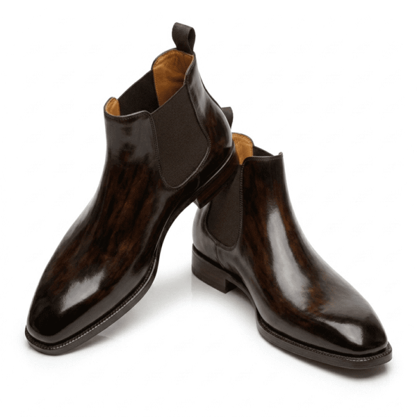 Brown Square Toe Chelsea Boots