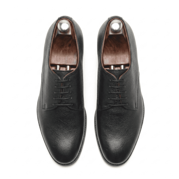 Calzoro Black Leather Derby Formal Shoes