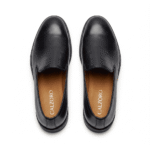 Black Leather Slip-On Loafers