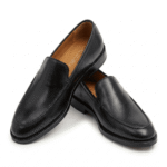Black Leather Slip-On Loafers