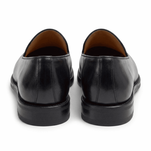 Black Leather Slip-On Loafers