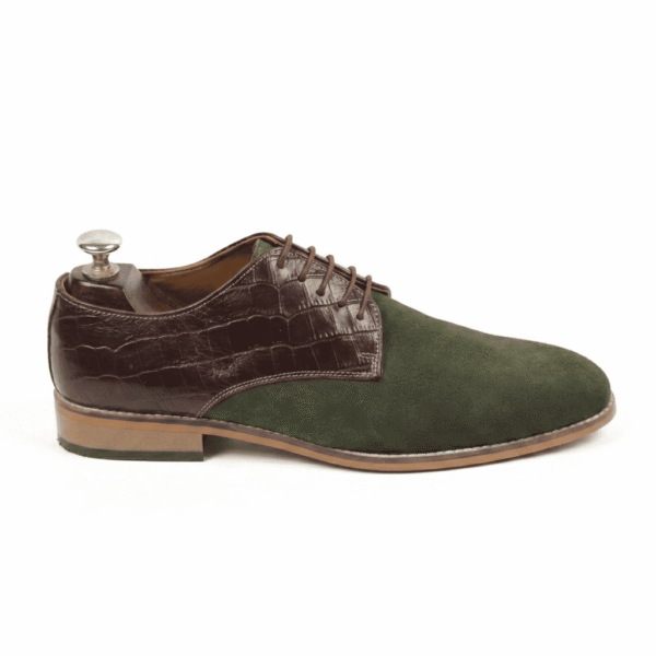 Olive & Brown Leather Derby Shoes
