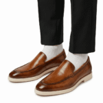 Cognac Leather Slip-On Loafers