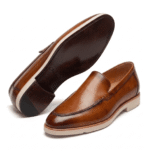 Cognac Leather Slip-On Loafers