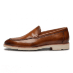 Cognac Leather Slip-On Loafers