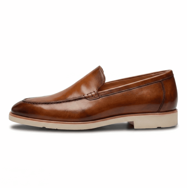 Cognac Leather Slip-On Loafers