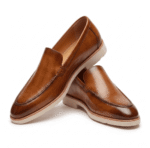 Cognac Leather Slip-On Loafers