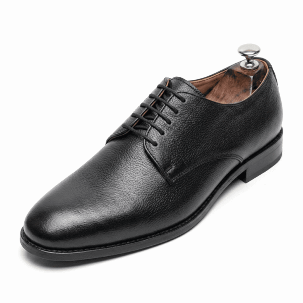 Calzoro Black Leather Derby Formal Shoes