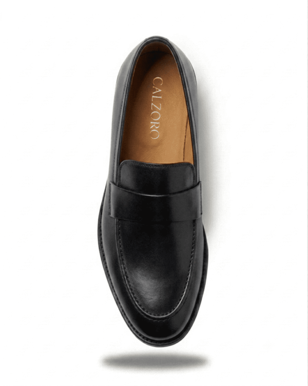 Black Leather Penny Loafers