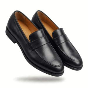 Black Leather Penny Loafers