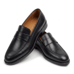 Black Leather Penny Loafers