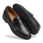 Black Leather Penny Loafers