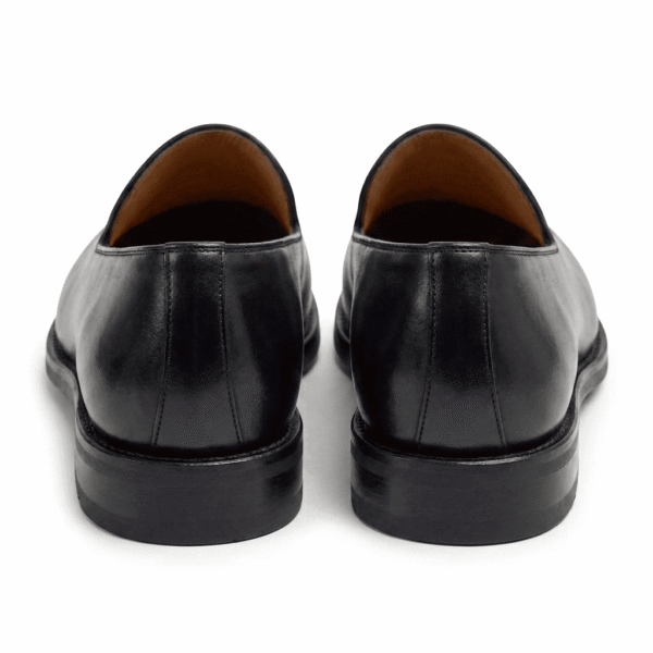 Black Leather Penny Loafers