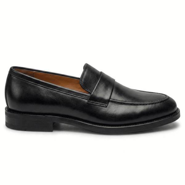 Black Leather Penny Loafers
