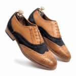 Tan & Black Wingtip Oxford Shoes