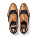 Tan & Black Wingtip Oxford Shoes