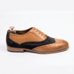 Tan & Black Wingtip Oxford Shoes