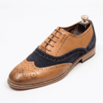 Tan & Black Wingtip Oxford Shoes