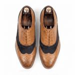 Tan & Black Wingtip Oxford Shoes