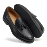 Black Leather Tassel Loafers