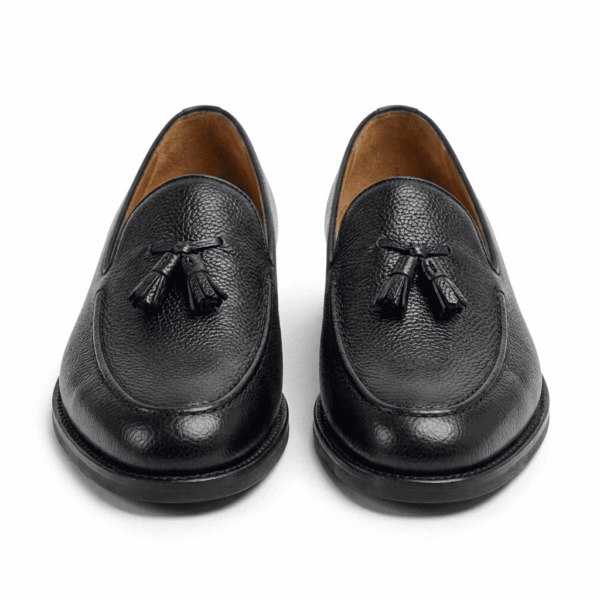 Black Leather Tassel Loafers
