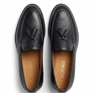 Luxury Black Leather Tassel Footwear by Calzoro4