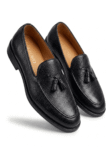 Black Leather Tassel Loafers