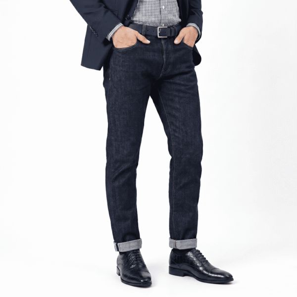 Black Croc-Textured Oxford Shoes