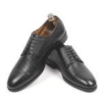Calzoro Black Leather Derby Formal Shoes