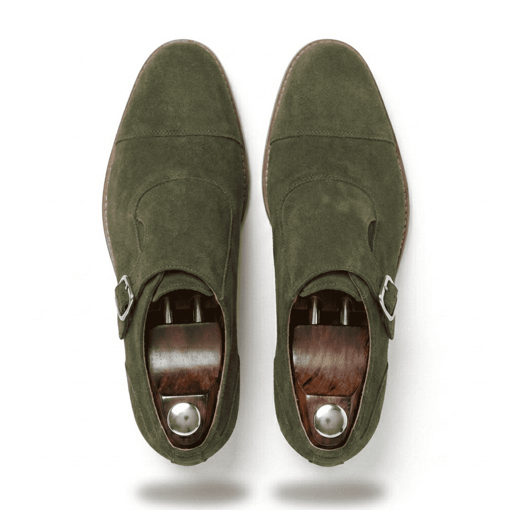 Premium Olive Green Suede Formal Shoes5