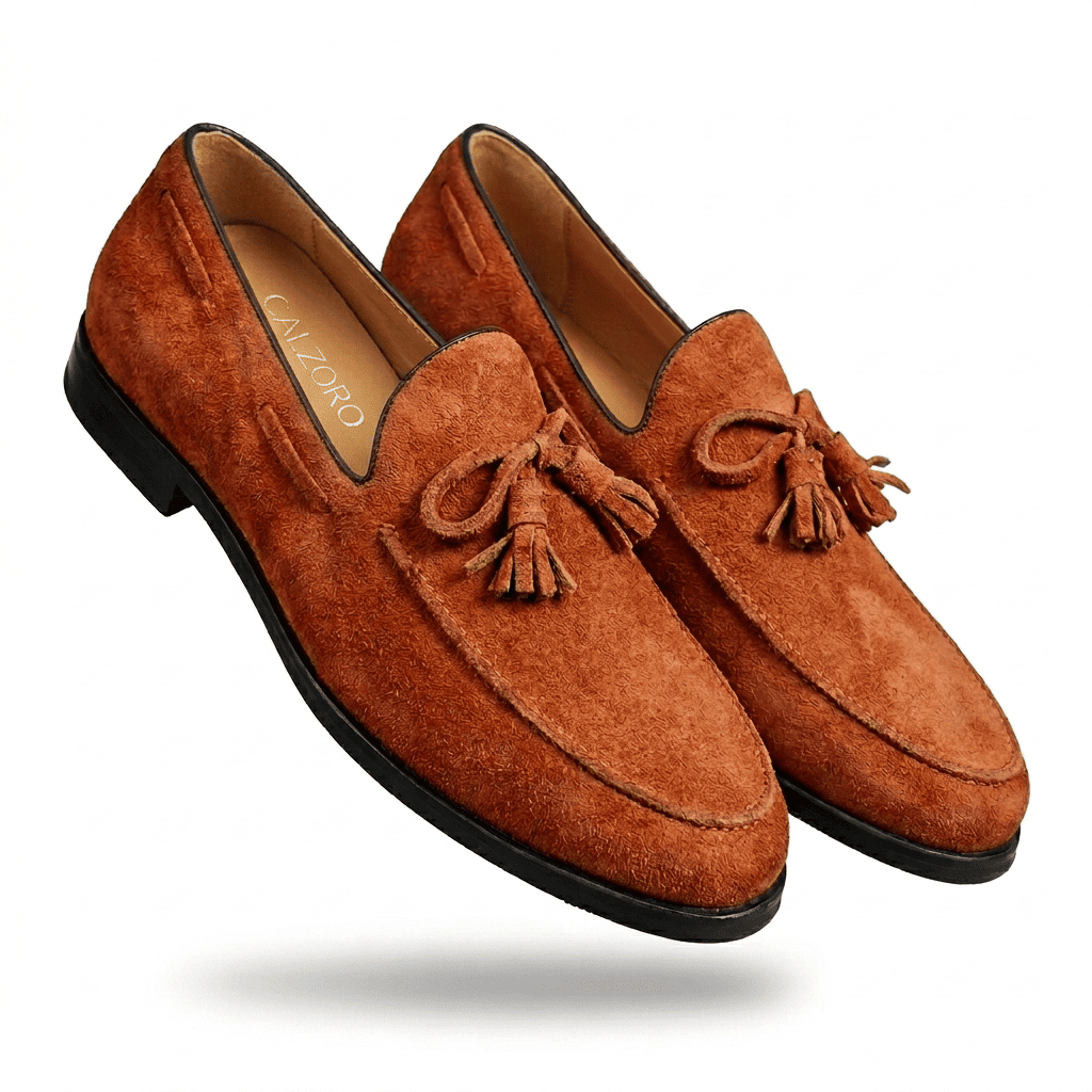 Rust Brown Tassel Loafers